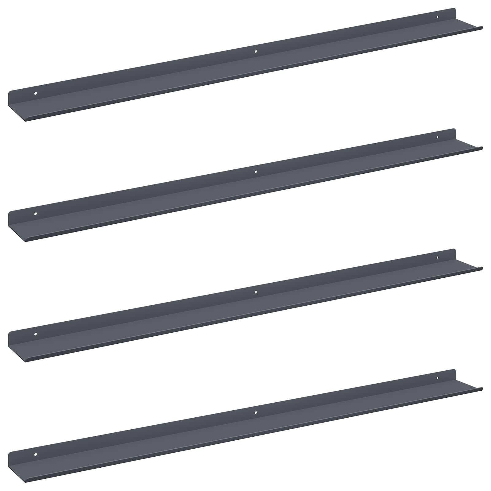 Schwebendes Regal 4 pcs Anthrazit 100 x 9 x 2,5 cm Stahl