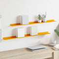 Schwebendes Regal 2 pcs Senfgelb 100 x 9 x 2,5 cm Stahl