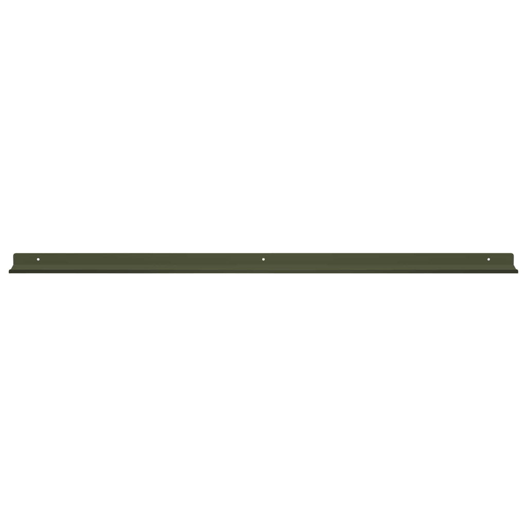Schwebendes Regal 2 pcs Olive Grün 100 x 9 x 2,5 cm Stahl