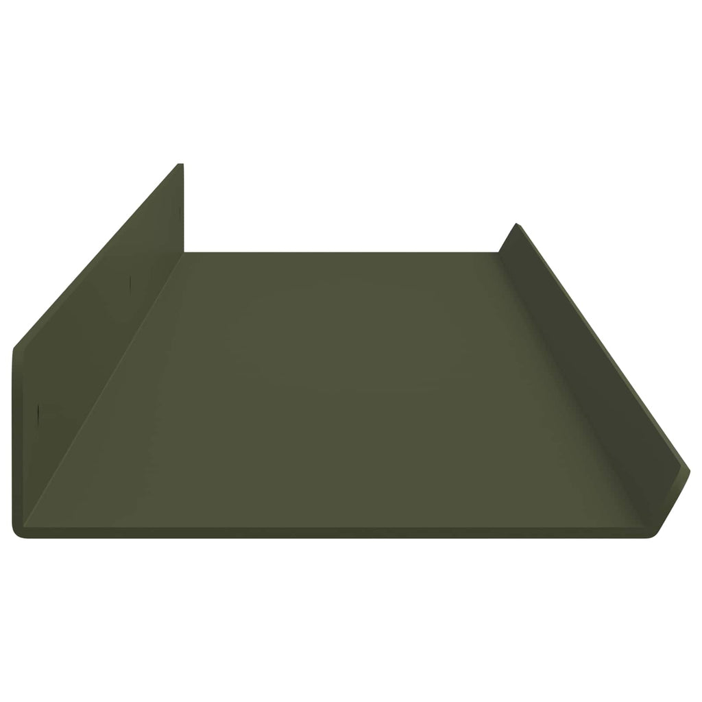 Schwebendes Regal 2 pcs Olive Grün 100 x 9 x 2,5 cm Stahl