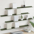 Schwebendes Regal 4 pcs Olive Grün 100 x 9 x 2,5 cm Stahl