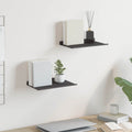 Schwebendes Regal 2 pcs Schwarz 30 x 17,5 x 2,5 cm Stahl