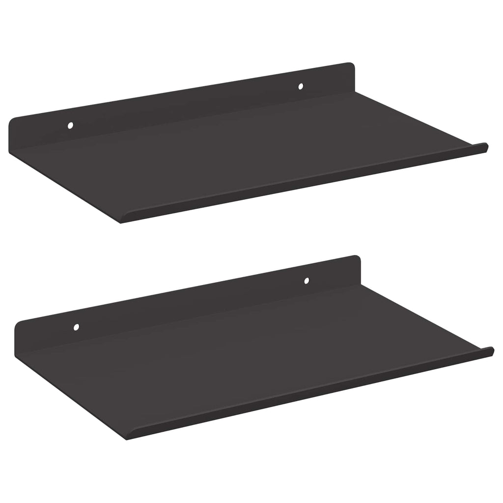 Schwebendes Regal 2 pcs Schwarz 30 x 17,5 x 2,5 cm Stahl