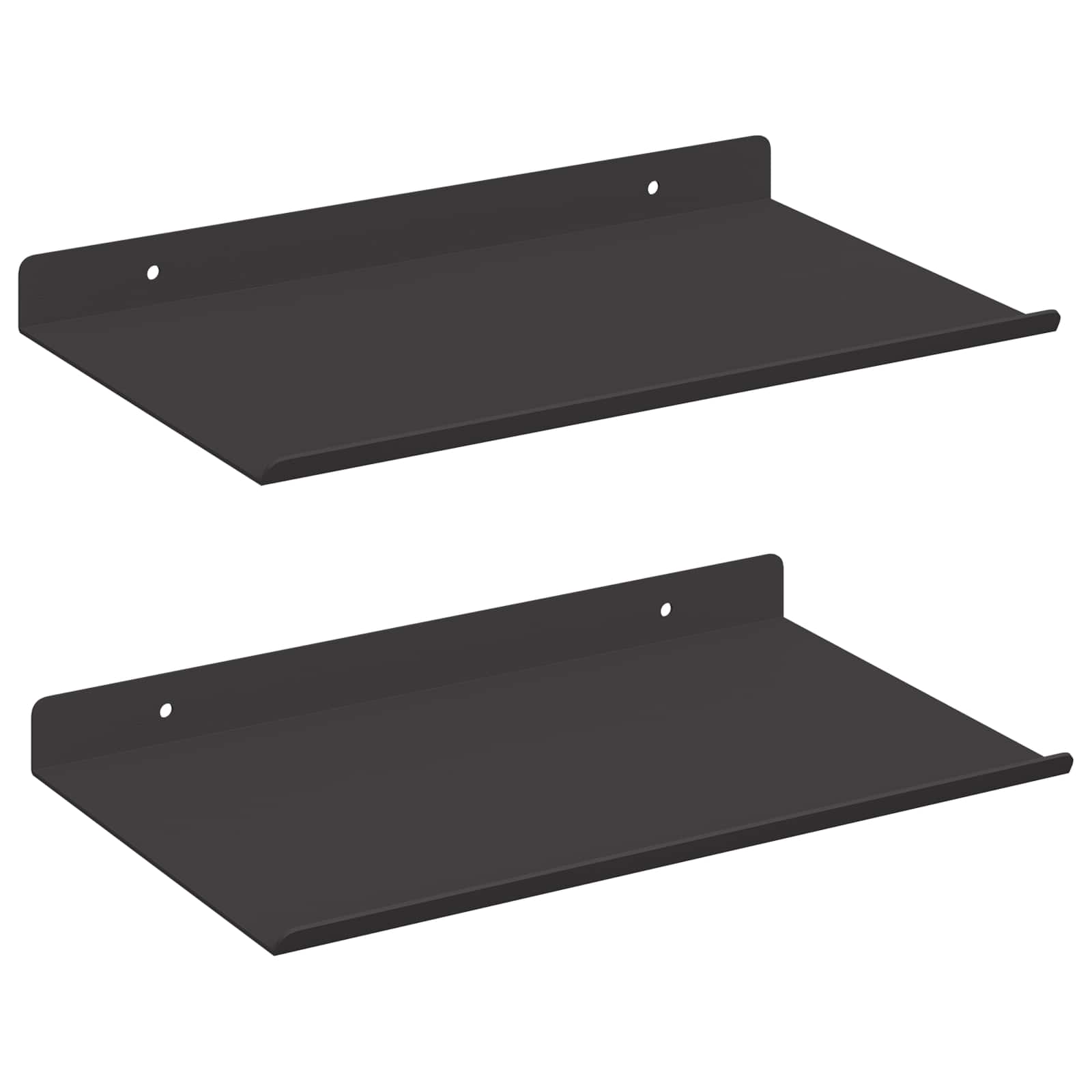 Schwebendes Regal 2 pcs Schwarz 30 x 17,5 x 2,5 cm Stahl
