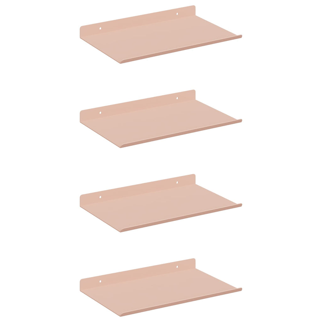 Schwebendes Regal 4 pcs Rosa 30 x 18 x 2,5 cm Stahl