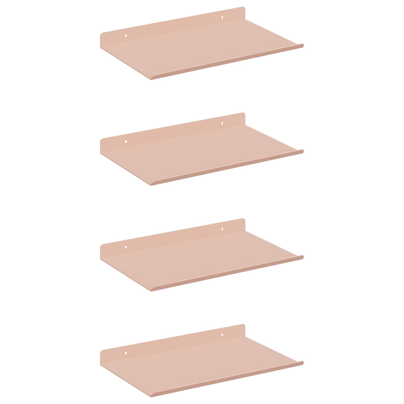 Schwebendes Regal 4 pcs Rosa 30 x 18 x 2,5 cm Stahl