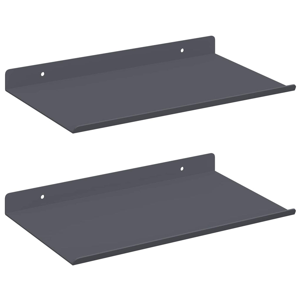 Schwebendes Regal 2 pcs Anthrazit 30 x 18 x 2,5 cm Stahl