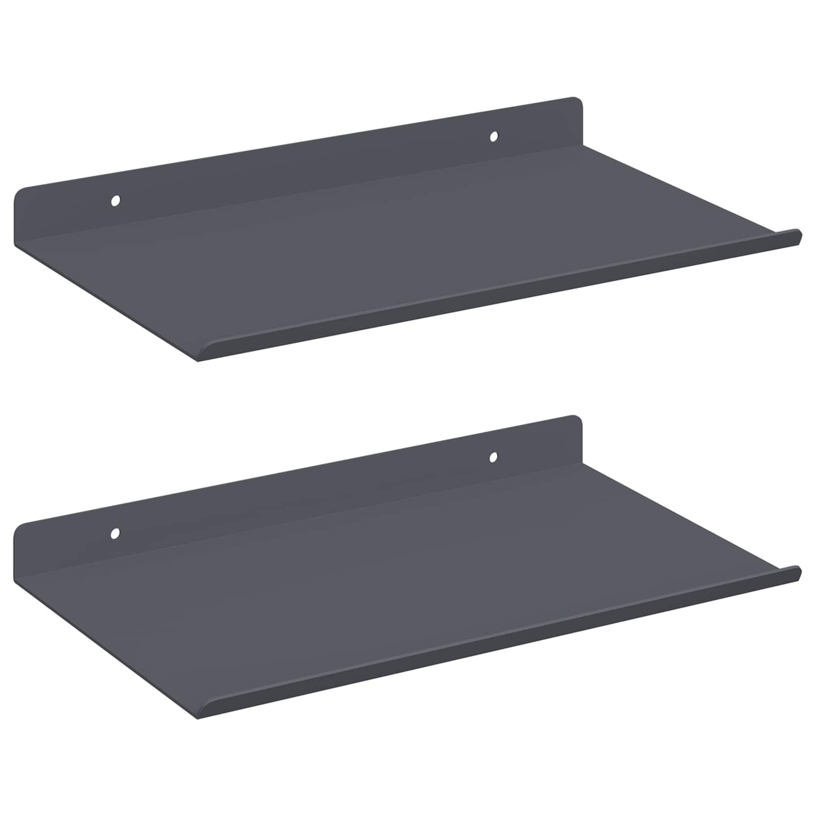 Schwebendes Regal 2 pcs Anthrazit 30 x 18 x 2,5 cm Stahl
