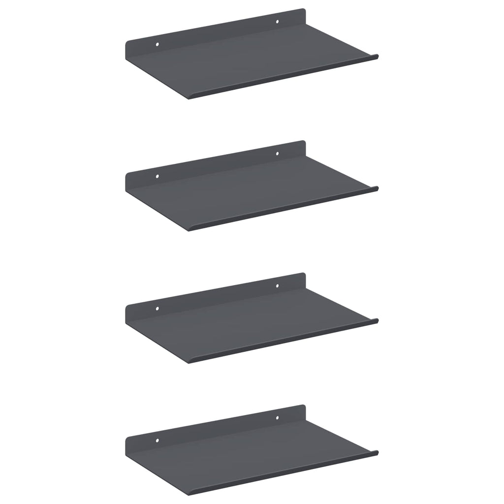 Schwebendes Regal 4 pcs Anthrazit 30 x 18 x 2,5 cm Stahl