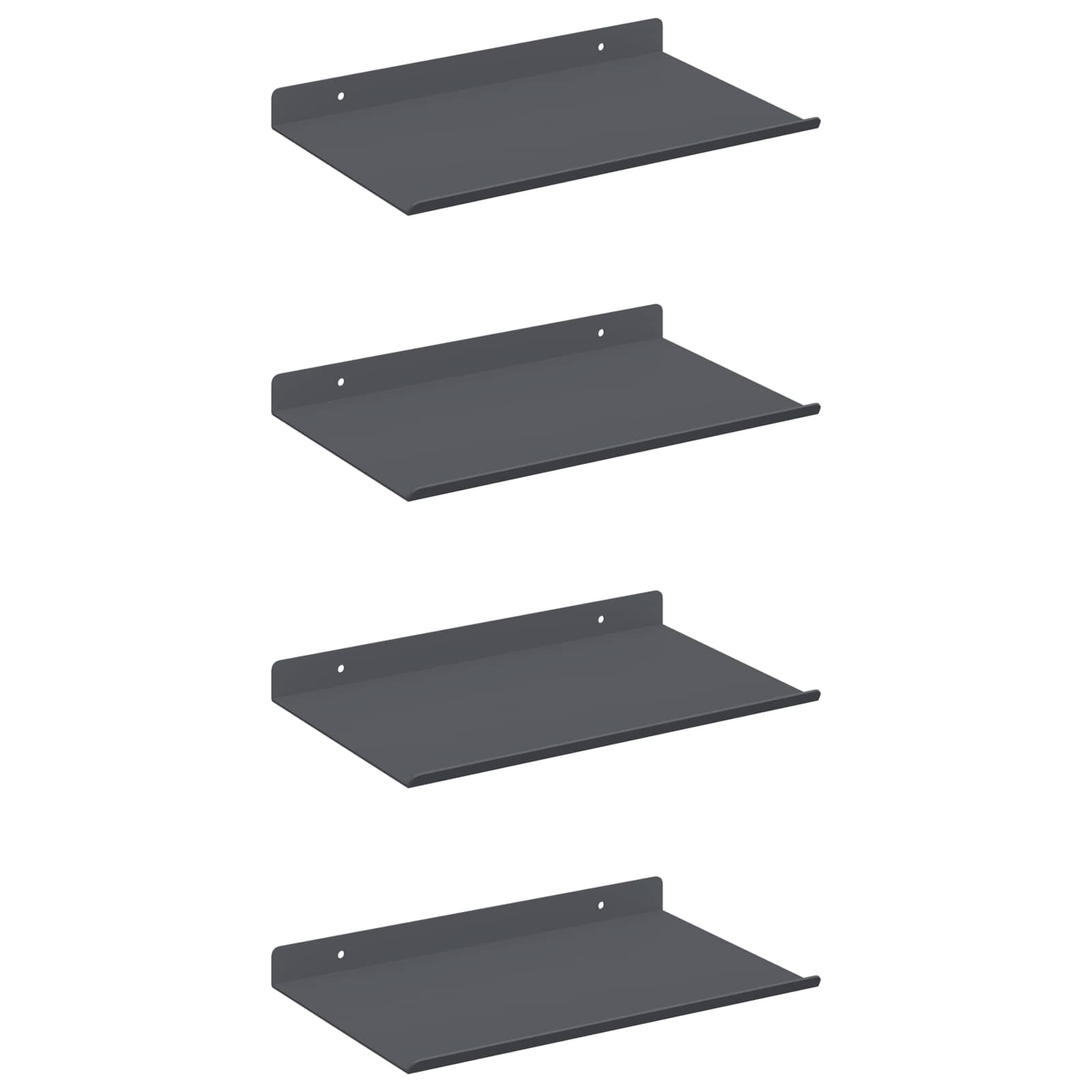 Schwebendes Regal 4 pcs Anthrazit 30 x 18 x 2,5 cm Stahl