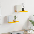 Schwebendes Regal 2 pcs Senfgelb 30 x 18 x 2,5 cm Stahl