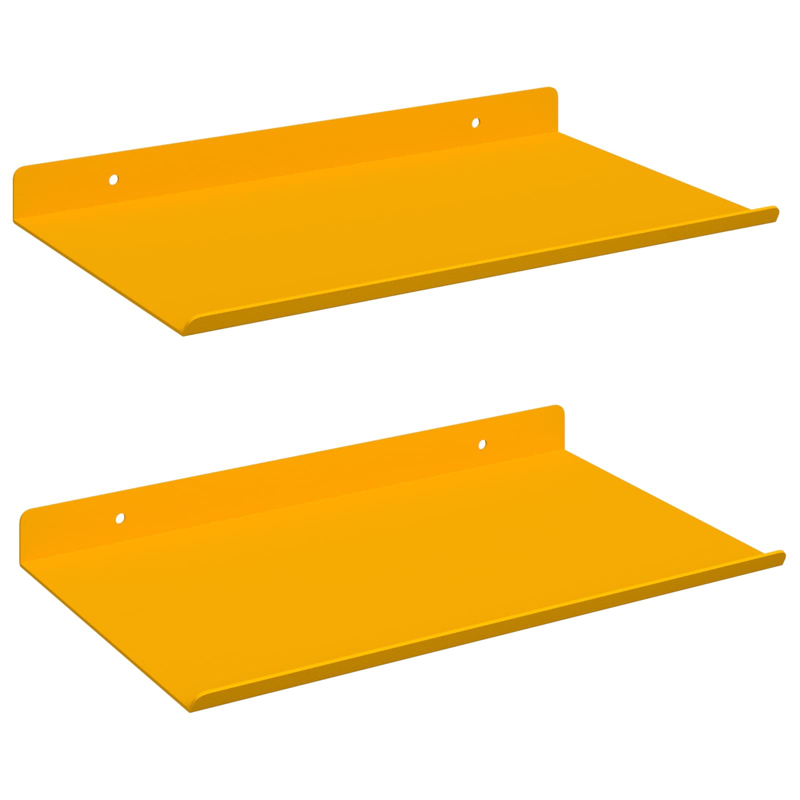 Schwebendes Regal 2 pcs Senfgelb 30 x 18 x 2,5 cm Stahl