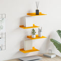 Schwebendes Regal 4 pcs Senfgelb 30 x 18 x 2,5 cm Stahl