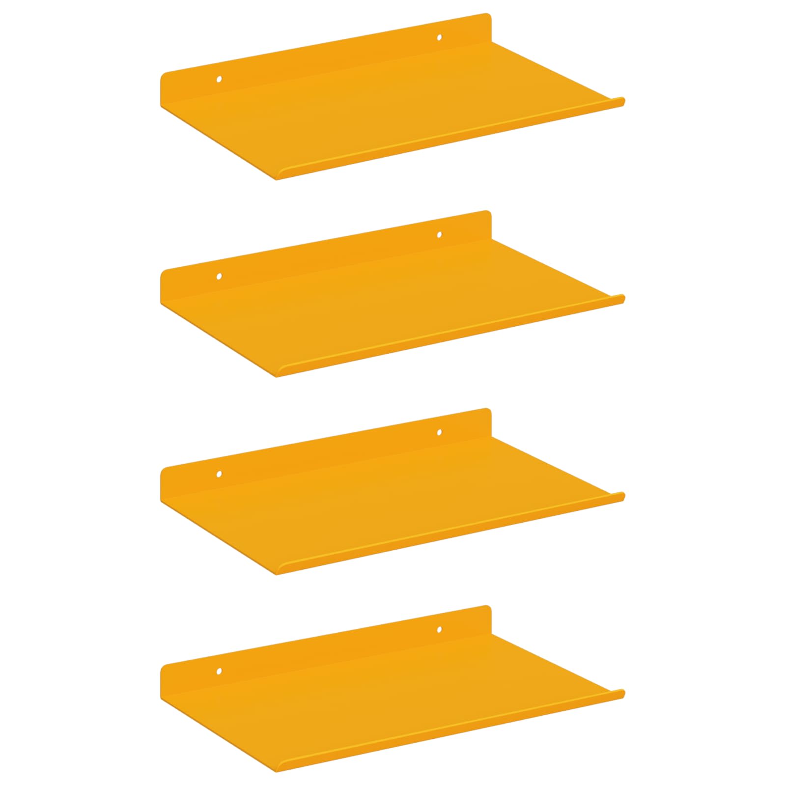 Schwebendes Regal 4 pcs Senfgelb 30 x 18 x 2,5 cm Stahl