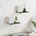 Schwebendes Regal 2 pcs Olive Grün 30 x 18 x 2,5 cm Stahl