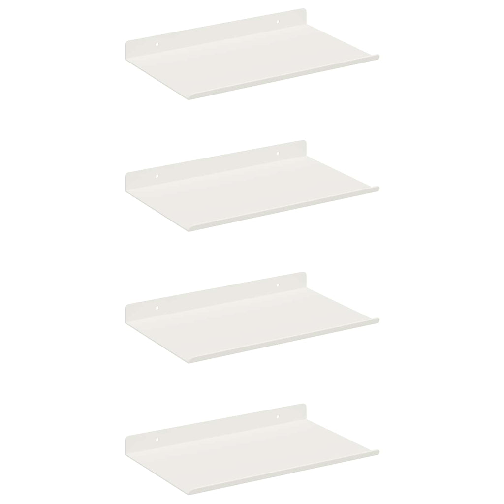 Schwebendes Regal 4 pcs Weiß 30 x 18 x 2,5 cm Stahl