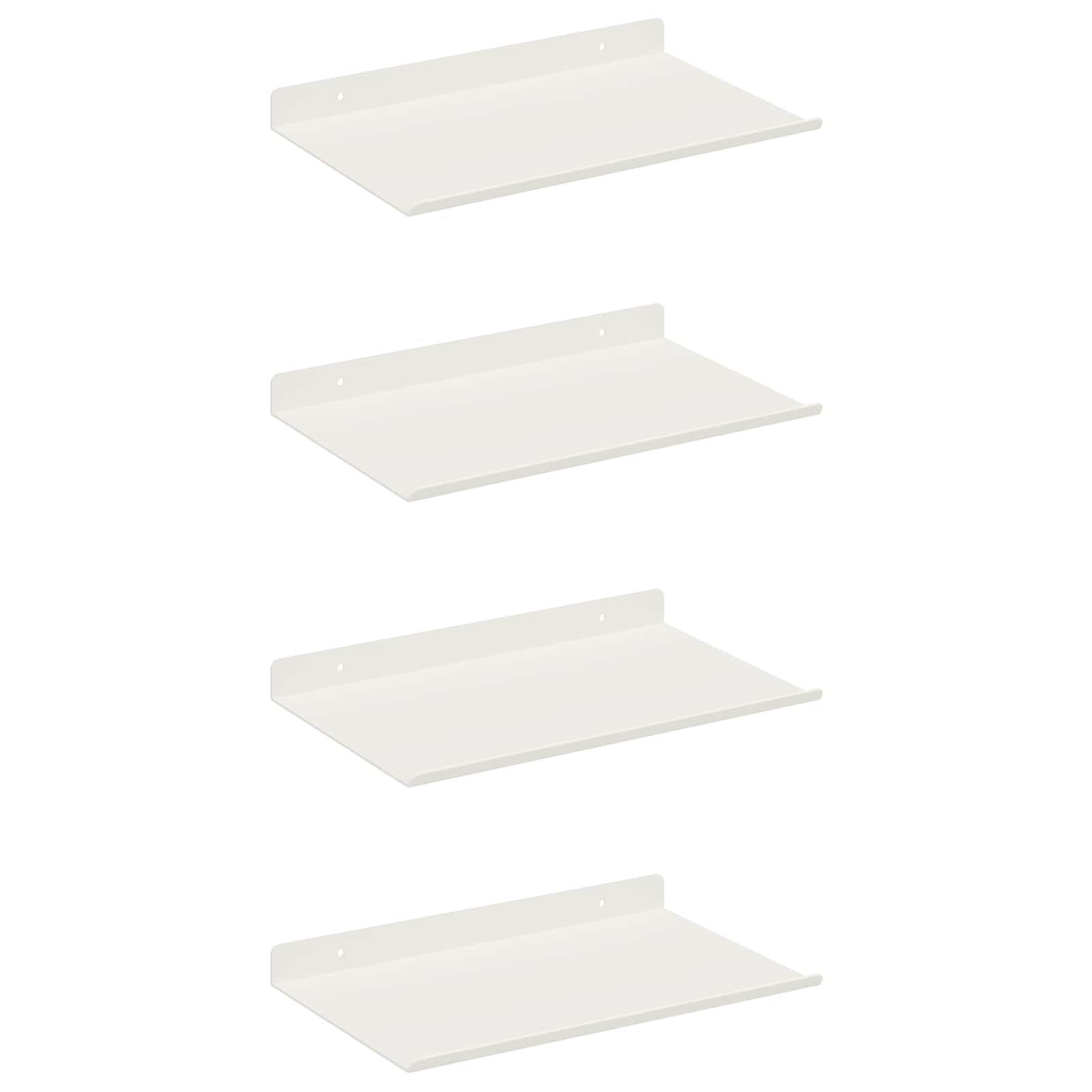 Schwebendes Regal 4 pcs Weiß 30 x 18 x 2,5 cm Stahl