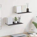 Schwebendes Regal 2 pcs Schwarz 40 x 17,5 x 2,5 cm Stahl