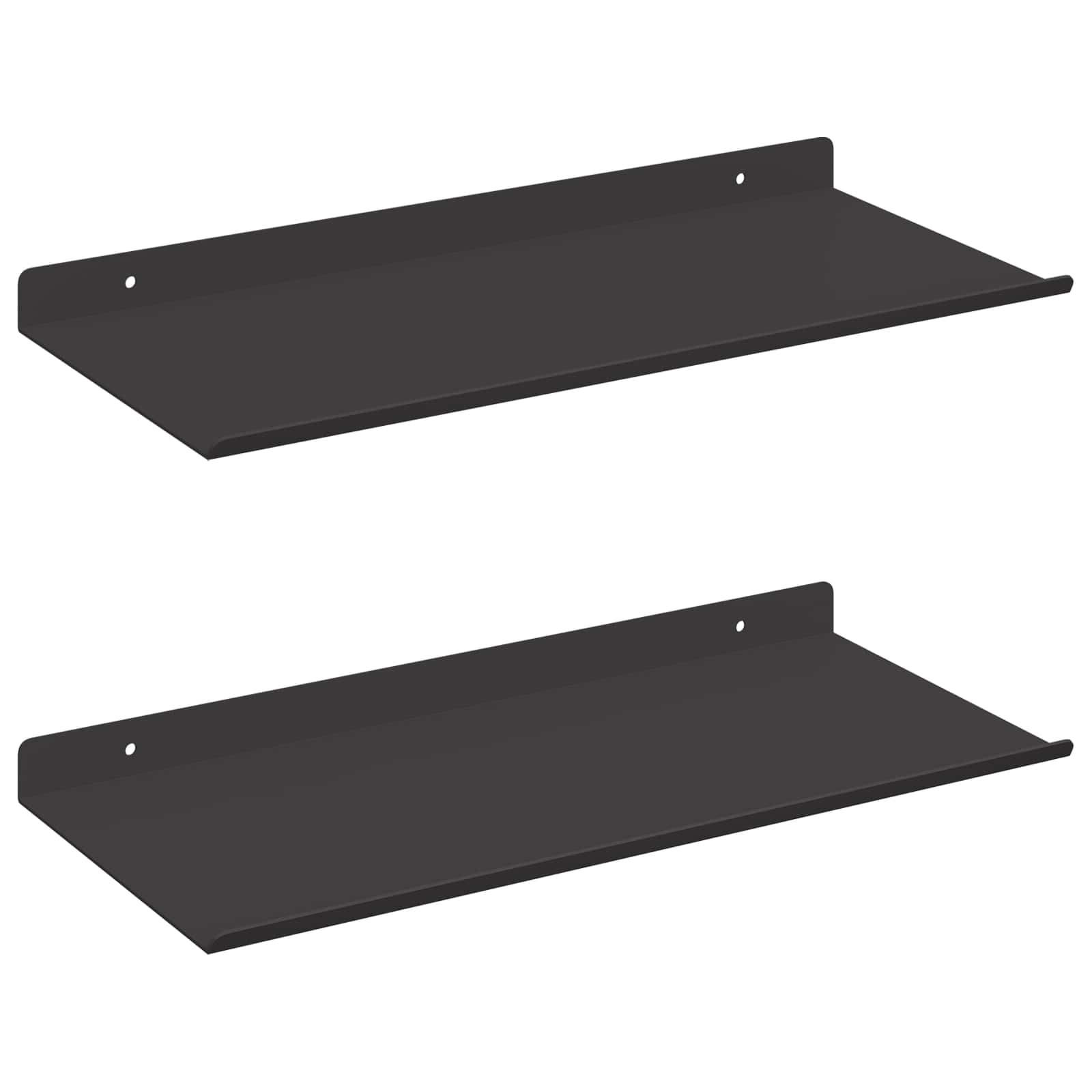 Schwebendes Regal 2 pcs Schwarz 40 x 17,5 x 2,5 cm Stahl