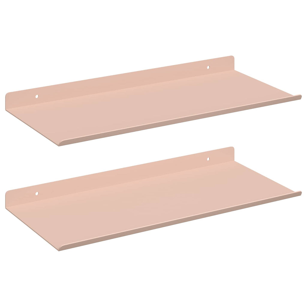 Schwebendes Regal 2 pcs Rosa 40 x 18 x 2,5 cm Stahl