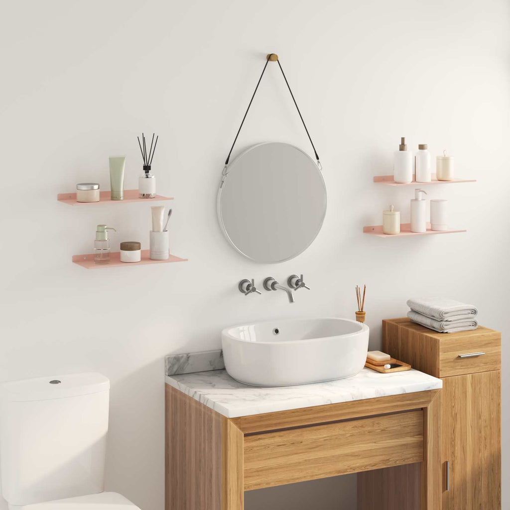 Schwebendes Regal 4 pcs Rosa 40 x 18 x 2,5 cm Stahl