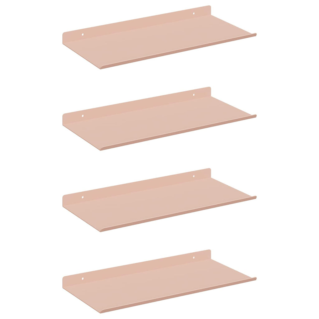 Schwebendes Regal 4 pcs Rosa 40 x 18 x 2,5 cm Stahl