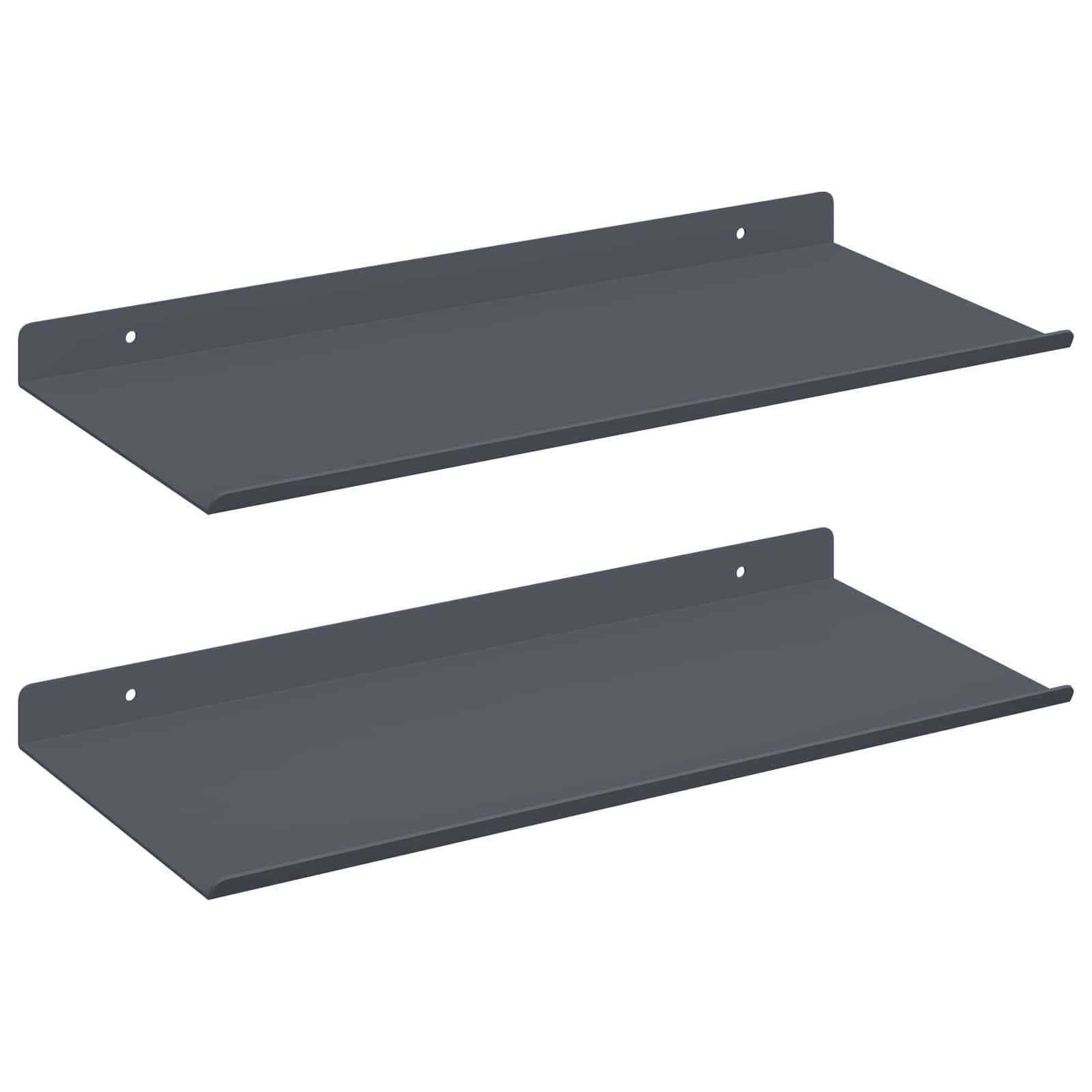 Schwebendes Regal 2 pcs Anthrazit 40 x 18 x 2,5 cm Stahl
