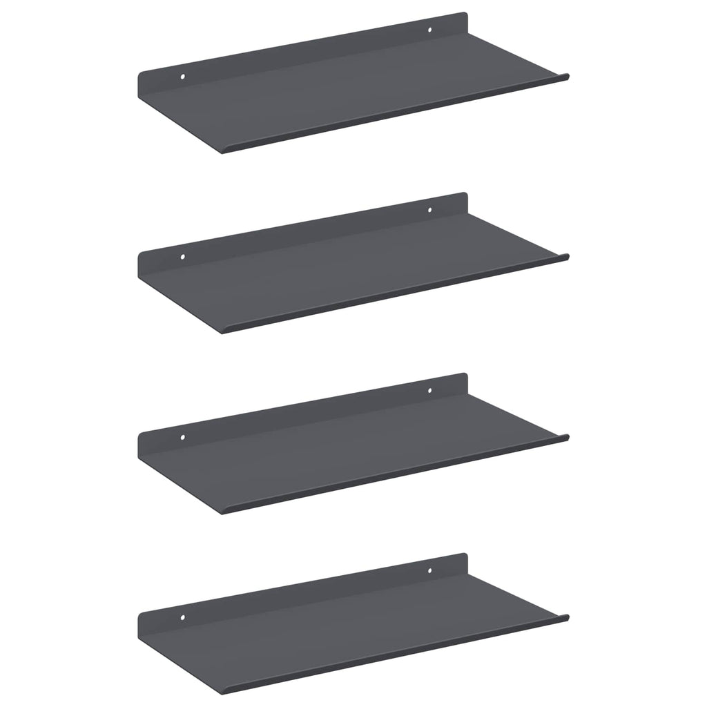 Schwebendes Regal 4 pcs Anthrazit 40 x 18 x 2,5 cm Stahl