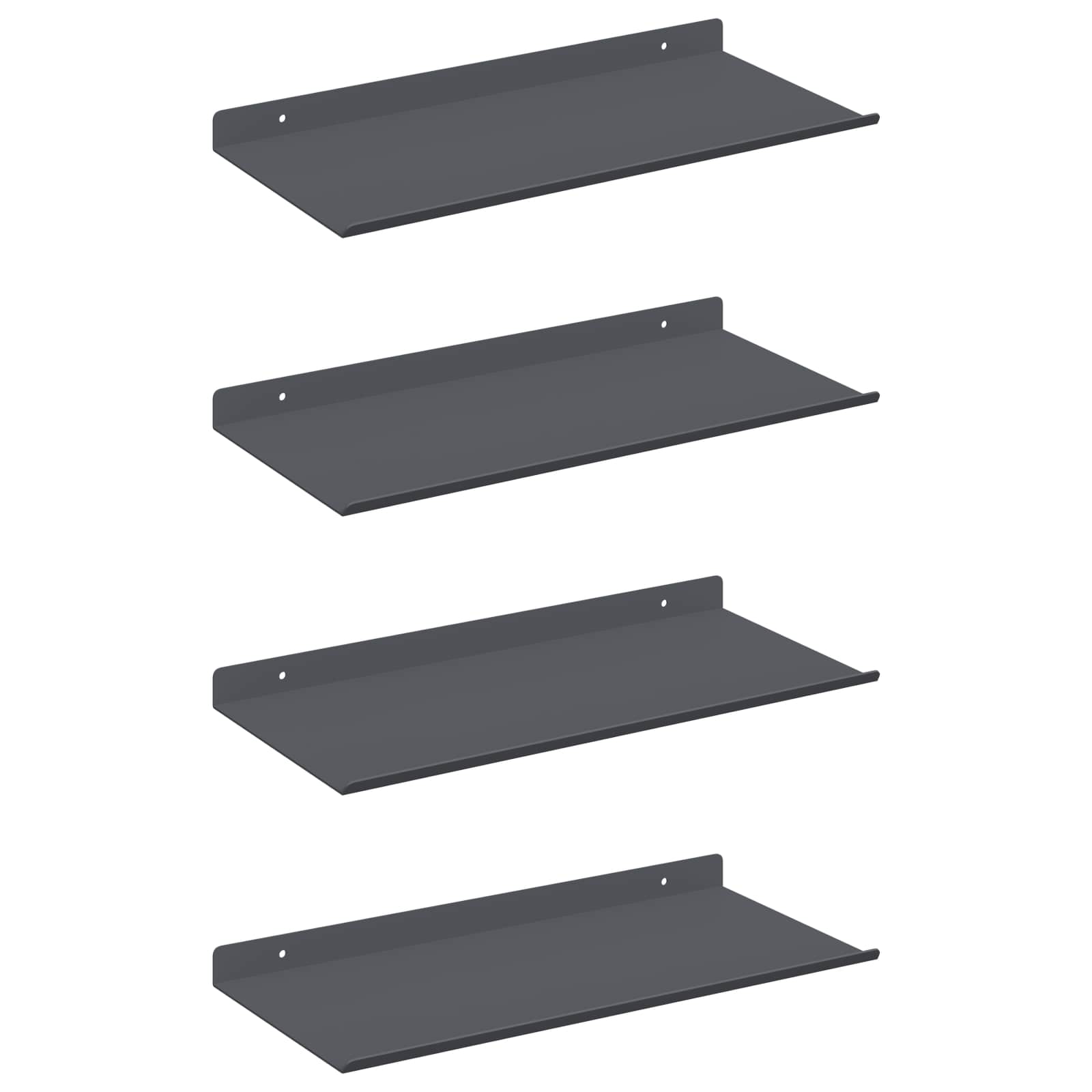 Schwebendes Regal 4 pcs Anthrazit 40 x 18 x 2,5 cm Stahl