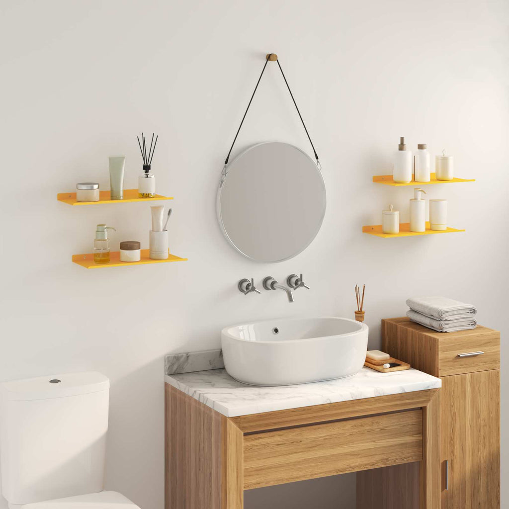 Schwebendes Regal 4 pcs Senfgelb 40 x 18 x 2,5 cm Stahl