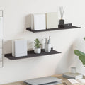 Schwebendes Regal 2 pcs Schwarz 60 x 18 x 2,5 cm Stahl