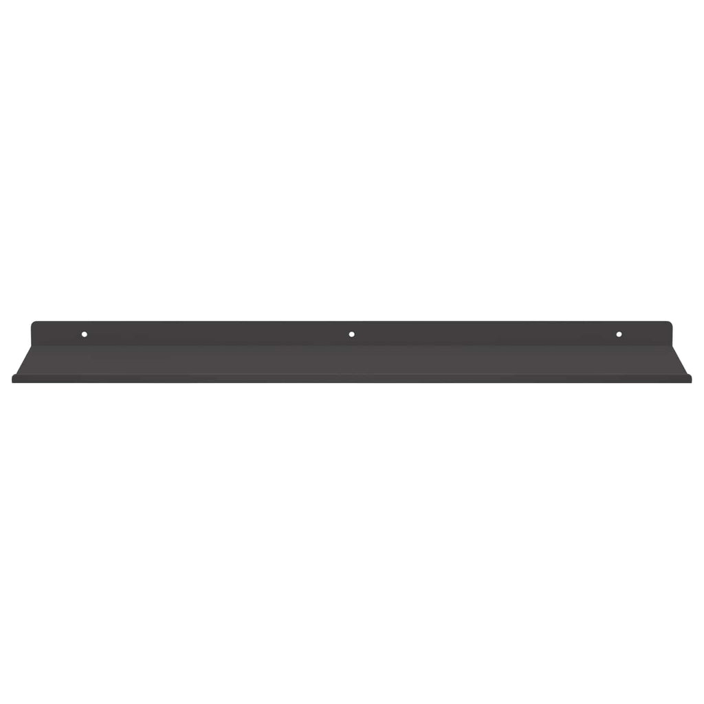 Schwebendes Regal 2 pcs Schwarz 60 x 18 x 2,5 cm Stahl