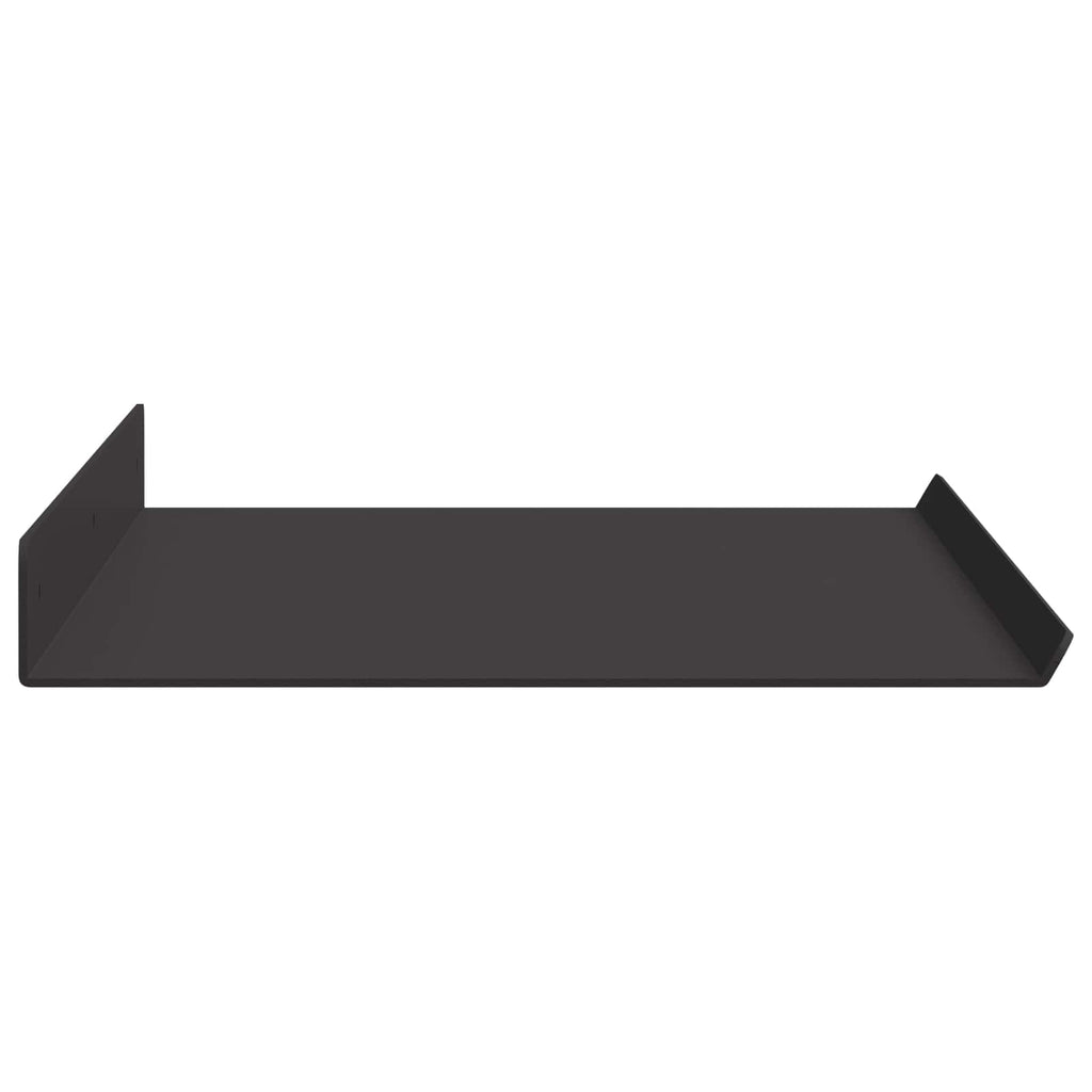 Schwebendes Regal 2 pcs Schwarz 60 x 18 x 2,5 cm Stahl