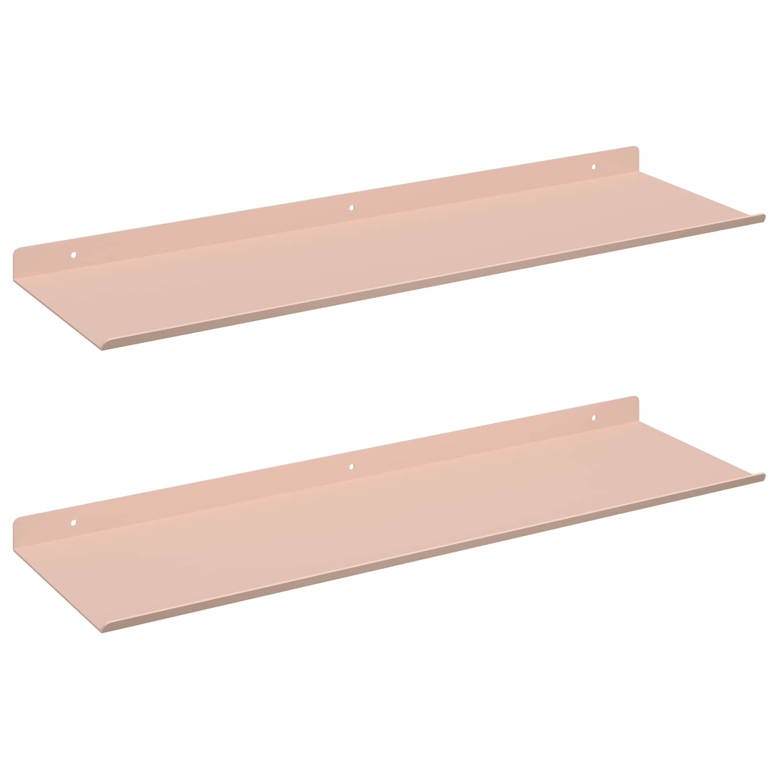Schwebendes Regal 2 pcs Rosa 60 x 18 x 2,5 cm Stahl