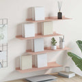 Schwebendes Regal 4 pcs Rosa 60 x 18 x 2,5 cm Stahl