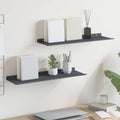 Schwebendes Regal 2 pcs Anthrazit 60 x 18 x 2,5 cm Stahl
