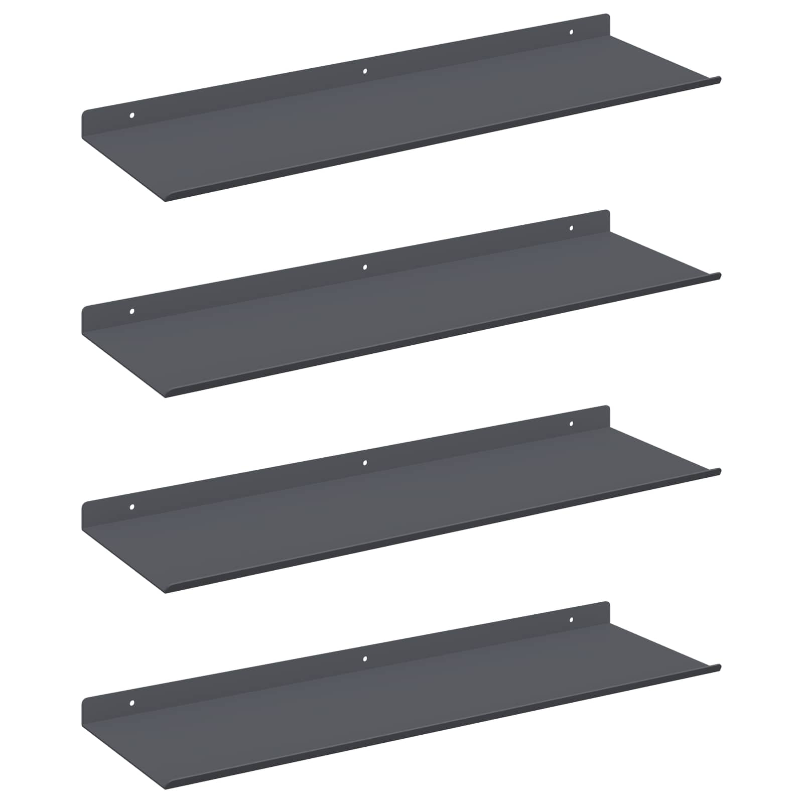 Schwebendes Regal 4 pcs Anthrazit 60 x 18 x 2,5 cm Stahl