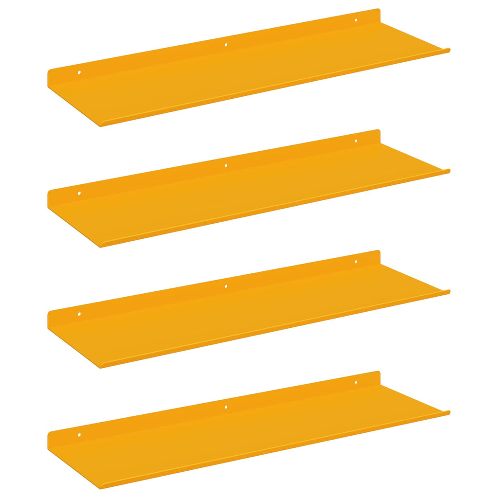 Schwebendes Regal 4 pcs Senfgelb 60 x 18 x 2,5 cm Stahl