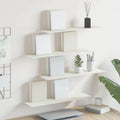 Schwebendes Regal 4 pcs Weiß 60 x 18 x 2,5 cm Stahl