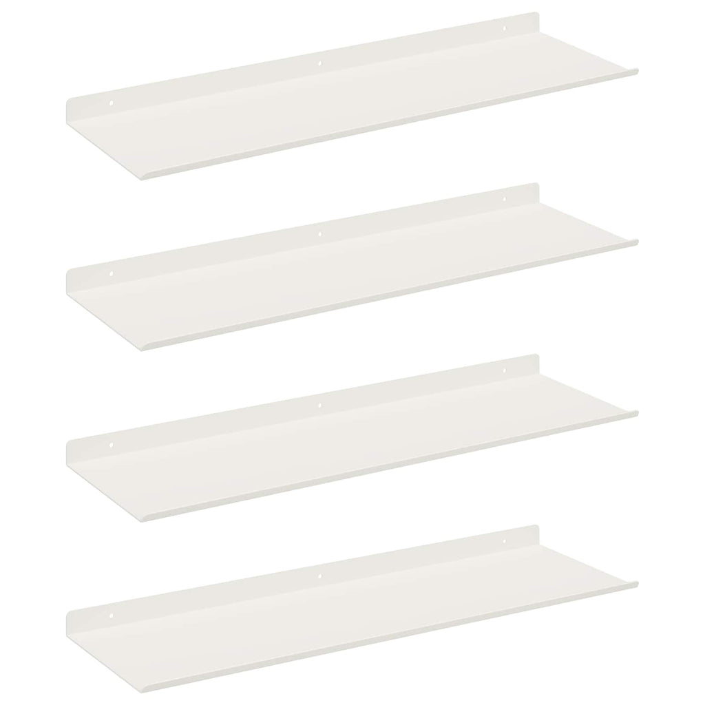Schwebendes Regal 4 pcs Weiß 60 x 18 x 2,5 cm Stahl