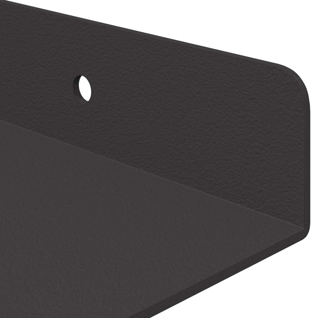 Schwebendes Regal 4 pcs Schwarz 80 x 18 x 2,5 cm Stahl