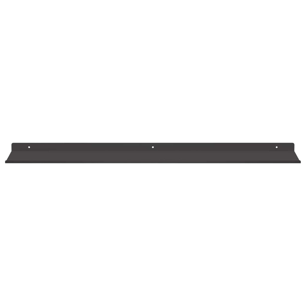 Schwebendes Regal 4 pcs Schwarz 80 x 18 x 2,5 cm Stahl