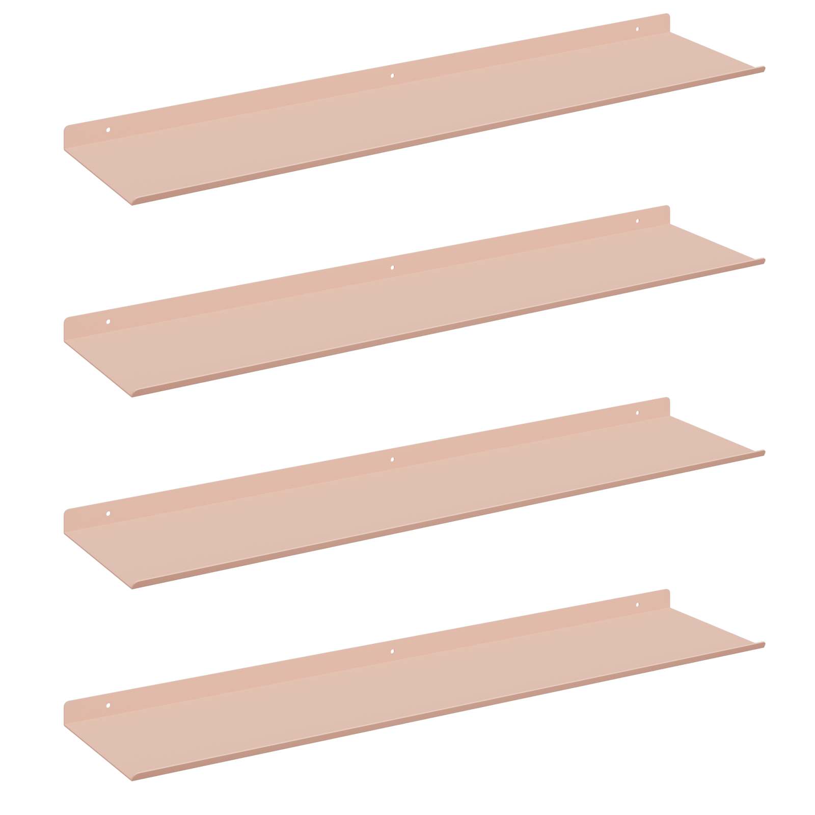 Schwebendes Regal 4 pcs Rosa 80 x 18 x 2,5 cm Stahl