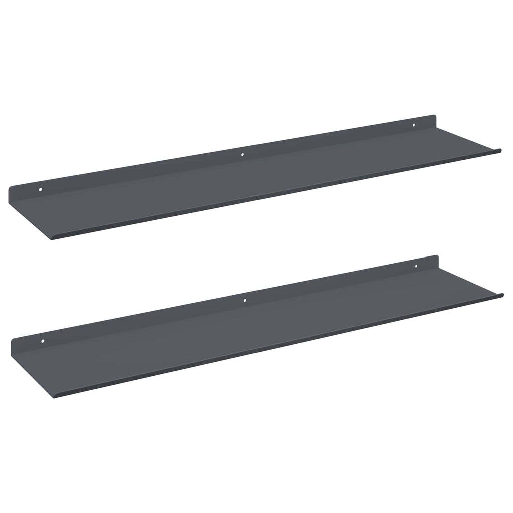 Schwebendes Regal 2 pcs Anthrazit 80 x 18 x 2,5 cm Stahl