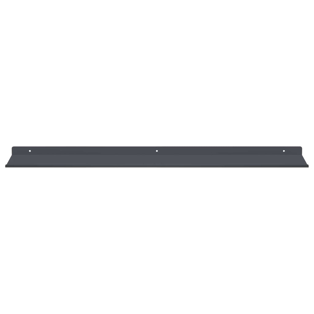 Schwebendes Regal 2 pcs Anthrazit 80 x 18 x 2,5 cm Stahl