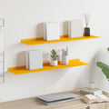 Schwebendes Regal 2 pcs Senfgelb 80 x 18 x 2,5 cm Stahl