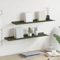 Schwebendes Regal 2 pcs Olive Grün 80 x 18 x 2,5 cm Stahl