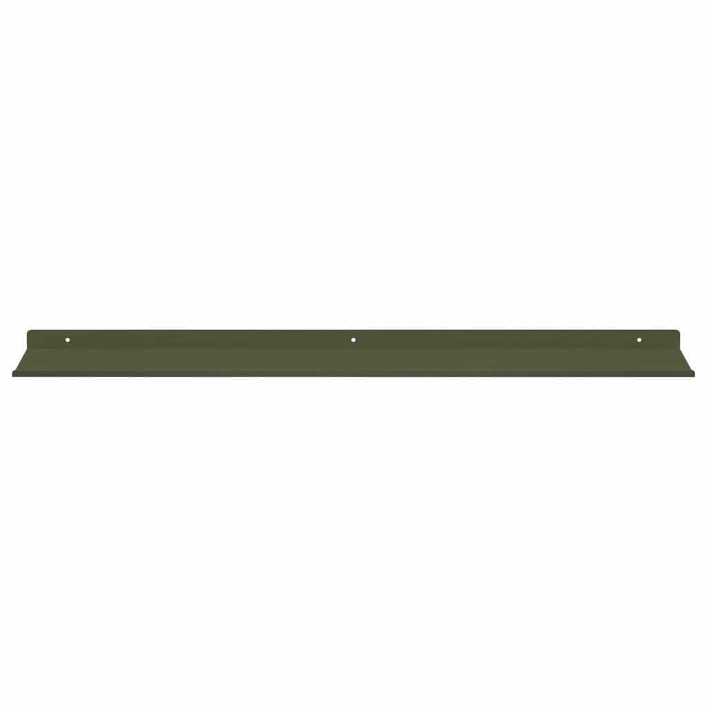 Schwebendes Regal 2 pcs Olive Grün 80 x 18 x 2,5 cm Stahl