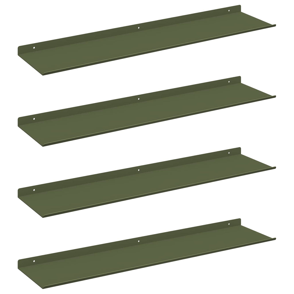 Schwebendes Regal 4 pcs Olive Grün 80 x 18 x 2,5 cm Stahl
