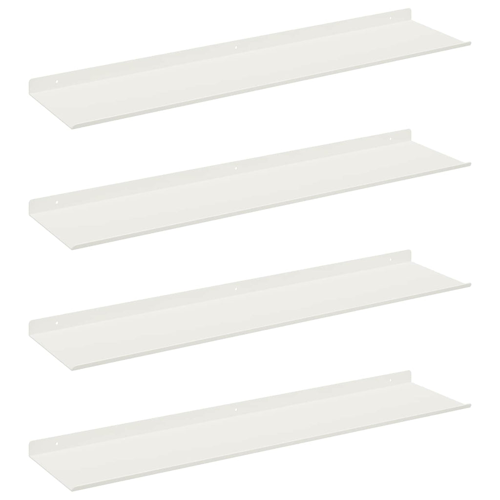 Schwebendes Regal 4 pcs Weiß 80 x 18 x 2,5 cm Stahl
